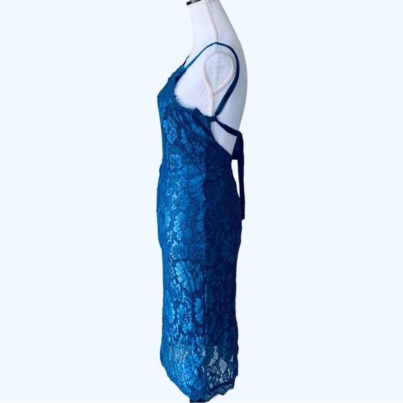 LULU’S WISHFUL WANDERING BLUE LACE BODYCON MIDI DRESS - Picture 11 of 16